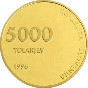 5000 Tolarjev Independence obverse image