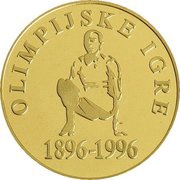 5000 Tolarjev Olympics centennial reverse image