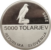 5000 Tolarjev Centennial of Slovene Sokol Association obverse image