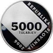 5000 Tolarjev Anton Aškerc obverse image