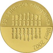 20 000 Tolarjev 35th Chess Olympiad reverse image