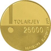 25 000 Tolarjev European Year of the Disabled obverse image