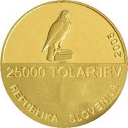 25 000 Tolarjev Centennial of Slovene Sokol Association obverse image