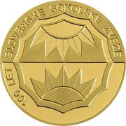 25 000 Tolarjev Centennial of Slovene Sokol Association, Slovenia, 2005 reverse image