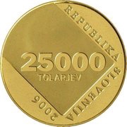 25 000 Tolarjev Anton Aškerc obverse image