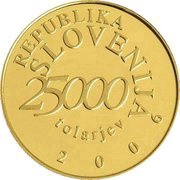 25 000 Tolarjev 250th Birthday of Anton Tomaž Linhart obverse image
