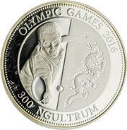300 Ngultrums 2016 Olympics; Table Tennis, Bhutan, 2013 reverse image