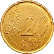 20 Euro Cents 2nd map reverse image