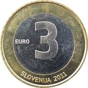 3 Euros 20th Anniversary of Independence obverse image