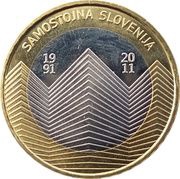 3 Euros 20th Anniversary of Independence, Slovenia, 2011 reverse image