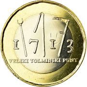 3 Euros Tolmin Peasant Revolt, Slovenia, 2013 reverse image