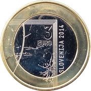 3 Euros Janez Puhar obverse image