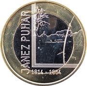 3 Euros Janez Puhar, Slovenia, 2014 reverse image