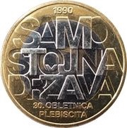 3 Euros 30th anniversary of plebiscite, Slovenia, 2020 reverse image