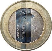 3 Euros 30th anniversary of the statehood of the Republic of Slovenia reverse image