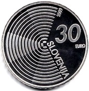 30 Euros First powered aircraft obverse image