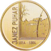 100 Euros Janez Puhar, Slovenia, 2014 reverse image