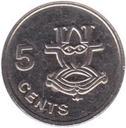 5 Cents - Elizabeth II 3rd portrait; non-magnetic reverse image