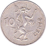 10 Cents - Elizabeth II 3rd portrait; non-magnetic reverse image