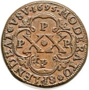 XX Reis - Pedro II Porto mint, Angola, 1693-1699 reverse image