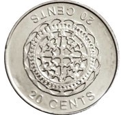 20 Cents - Elizabeth II 4th portrait; Silver Proof Issue reverse image