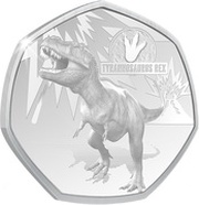 20 Cents - Elizabeth II Tyrannosaurus Rex reverse image