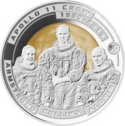½ Dollar - Elizabeth II Apollo 11 Crew, Solomon Islands, 2019 reverse image