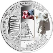 ½ Dollar - Elizabeth II Neil Armstrong, Solomon Islands, 2019 reverse image