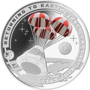 ½ Dollar - Elizabeth II Returning to Earth, Solomon Islands, 2019 reverse image