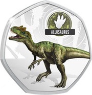 50 Cents - Elizabeth II Allosaurus, Solomon Islands, 2021 reverse image