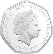 50 Cents - Elizabeth II Ankylosaurus obverse image