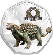 50 Cents - Elizabeth II Ankylosaurus, Solomon Islands, 2021 reverse image