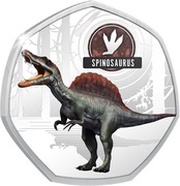 50 Cents - Elizabeth II Spinosaurus, Solomon Islands, 2021 reverse image