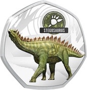50 Cents - Elizabeth II Stegosaurus, Solomon Islands, 2021 reverse image