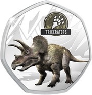 50 Cents - Elizabeth II Triceratops, Solomon Islands, 2021 reverse image