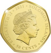50 Cents - Elizabeth II Tyrannosaurus Rex obverse image