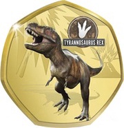 50 Cents - Elizabeth II Tyrannosaurus Rex, Solomon Islands, 2021 reverse image