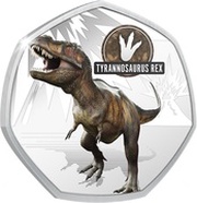 50 Cents - Elizabeth II Tyrannosaurus Rex, Solomon Islands, 2021 reverse image