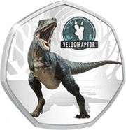 50 Cents - Elizabeth II Velociraptor reverse image
