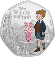 50 Cents - Elizabeth II Posthumous; Christopher Robin and Piglet, Solomon Islands, 2023 reverse image