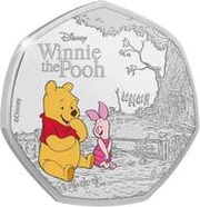 50 Cents - Elizabeth II Posthumous; Winnie and Piglet, Solomon Islands, 2023 reverse image