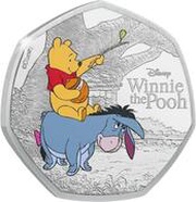 50 Cents - Elizabeth II Posthumous; Winnie on Eeyore, Solomon Islands, 2023 reverse image