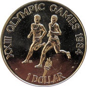 1 Dollar - Elizabeth II Olympics 1984 reverse image