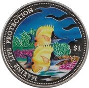 1 Dollar - Elizabeth II Marine Life Protection, Solomon Islands, 2001 reverse image