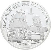 1 Dollar - Elizabeth II HMS Warrior, Solomon Islands, 2009 reverse image