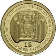 1 Dollar - Elizabeth II Statue of Zeus at Olympia, Solomon Islands, 2013 reverse image