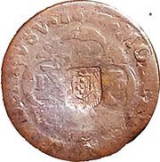 20 Reis - João Prince Regent Countermark "SHIELD" over "X Reis, Pedro II" obverse image