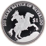 1 Dollar - Elizabeth II 200 Years Battle of Waterloo reverse image