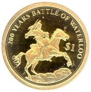 1 Dollar - Elizabeth II 200 Years Battle of Waterloo, Solomon Islands, 2015 reverse image
