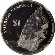 1 Dollar - Elizabeth II Amerigo Vespucci, Solomon Islands, 2017 reverse image